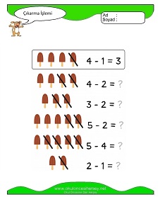 Çıkarma İşlemi Çalışma Sayfaları